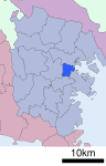 Location of Nishi ward Yokohama city Kanagawa prefecture Japan